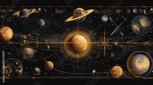 Solar system and celestial bodies featuring elements provided by a prominent space agency photo