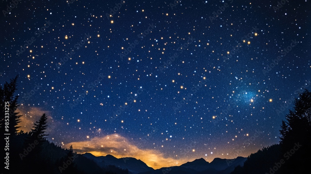 Stars twinkling in a night sky backdrop Stars twinkling in a night sky backdrop