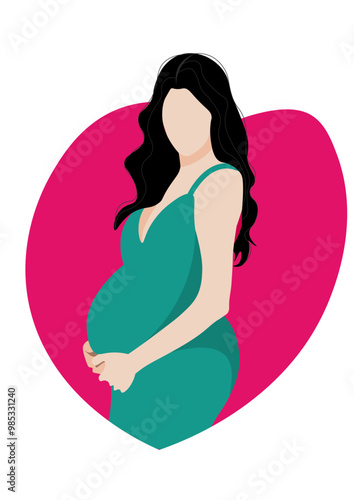 women pregnant illustration vector blue