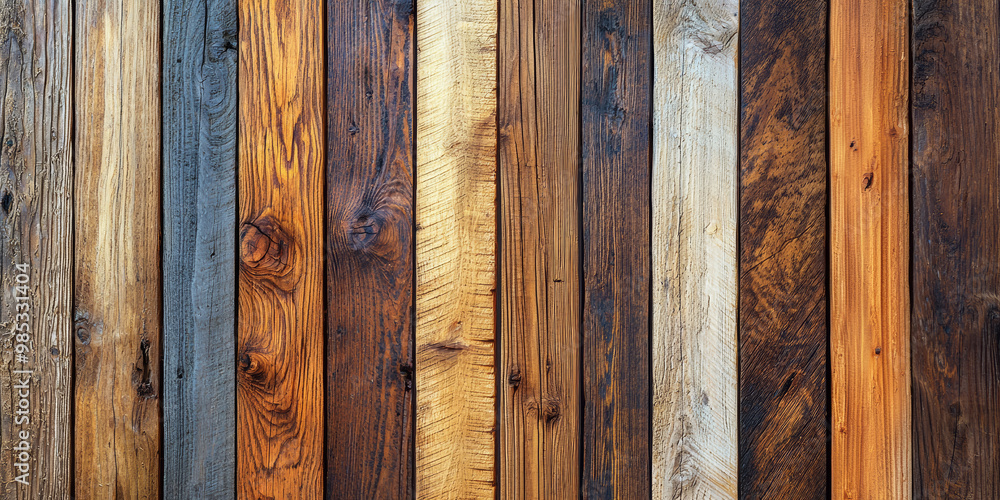 Rustic wood samples in various tones and textures for floor or wall design, generative AI Rustic wood samples in various tones and textures for floor or wall design, generative AI