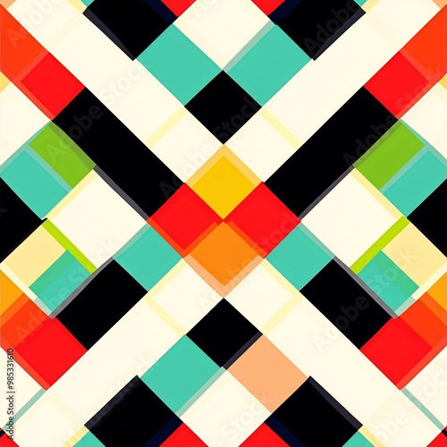 Colorful abstract geometric pattern design. photo