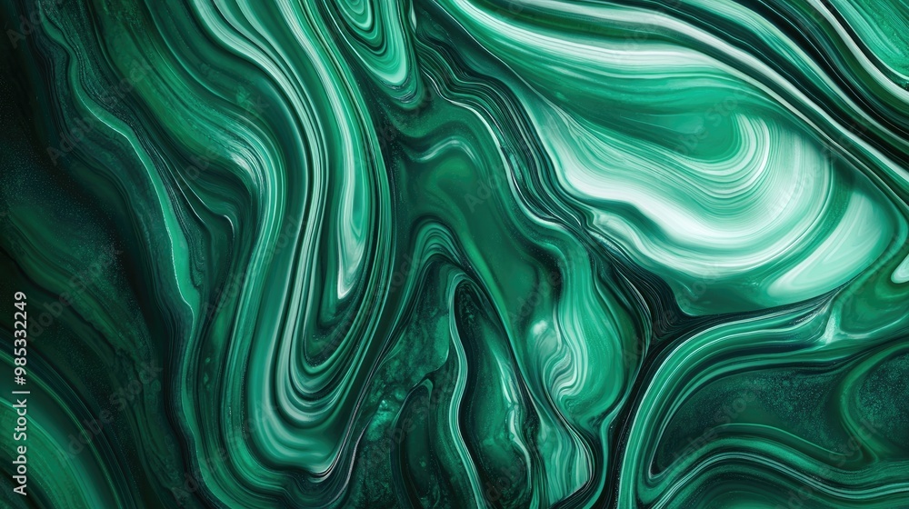 Fototapeta premium Abstract digital background featuring creative curved lines with a malachite motif Illustration