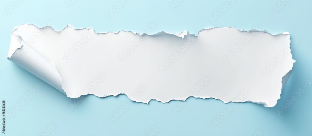Torn And Rolled White Paper Sheet With Curling Edge Isolated On Blank Torn And Rolled White Paper Sheet With Curling Edge Isolated On Blank