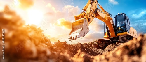 Excavator Digging in the Dirt.