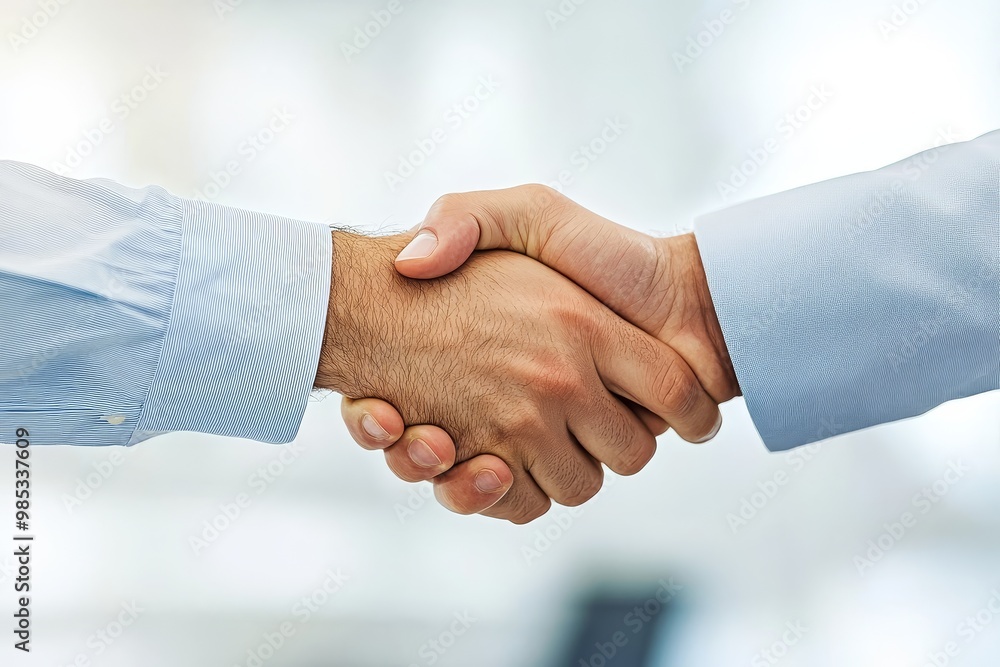 Close-up of two hands shaking in a business deal, showing agreement and partnership. Close-up of two hands shaking in a business deal, showing agreement and partnership.