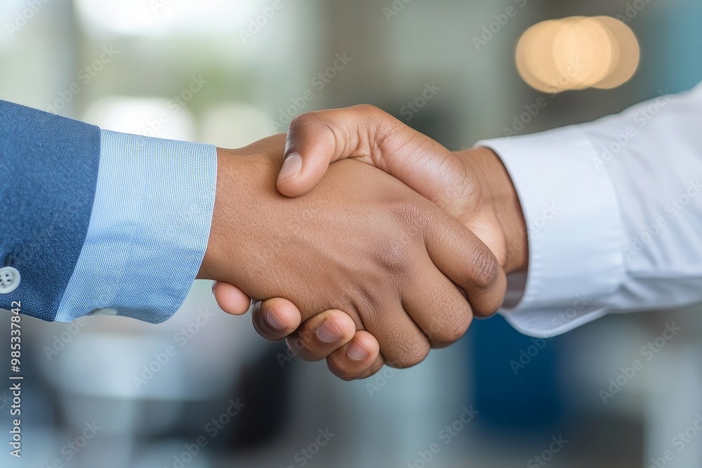 Closeup of two hands shaking, demonstrating agreement, partnership, or deal. Closeup of two hands shaking, demonstrating agreement, partnership, or deal.