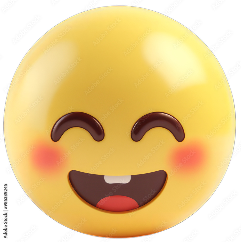 Cute emoticon happy 3D on transparent background Cute emoticon happy 3D on transparent background