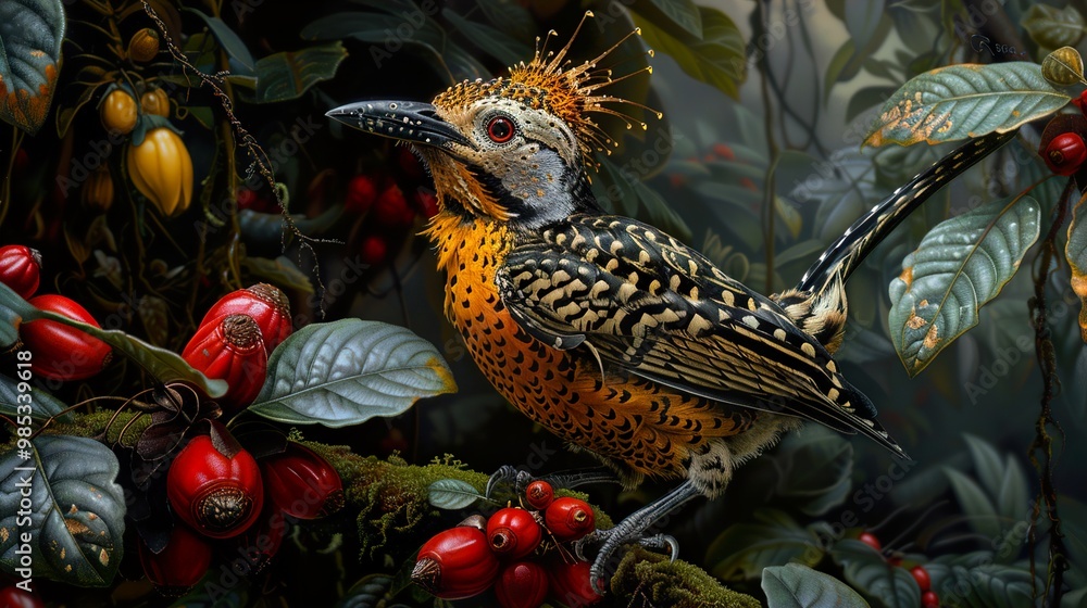 Vibrant Tropical Bird Perched on a Branch Vibrant Tropical Bird Perched on a Branch