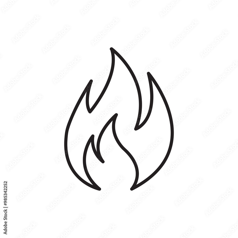 Flame line icon vector, simple flat black linear illustration for web and app..eps Flame line icon vector, simple flat black linear illustration for web and app..eps