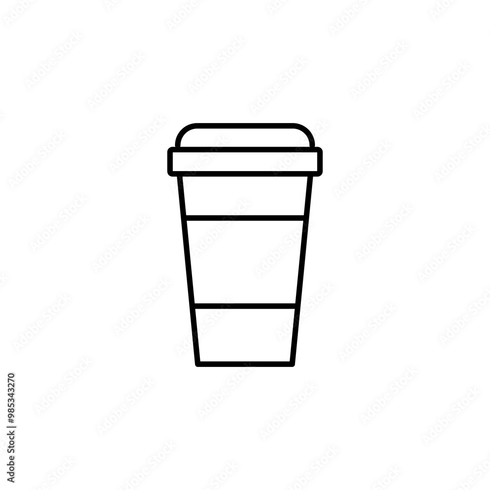 Paper cup line icon, vector flat black simple linear illustration for web and app..eps Paper cup line icon, vector flat black simple linear illustration for web and app..eps