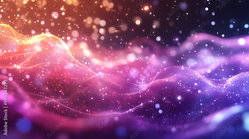 Abstract Pink and Purple Glitter Landscape with Bokeh Lights Abstract Pink and Purple Glitter Landscape with Bokeh Lights