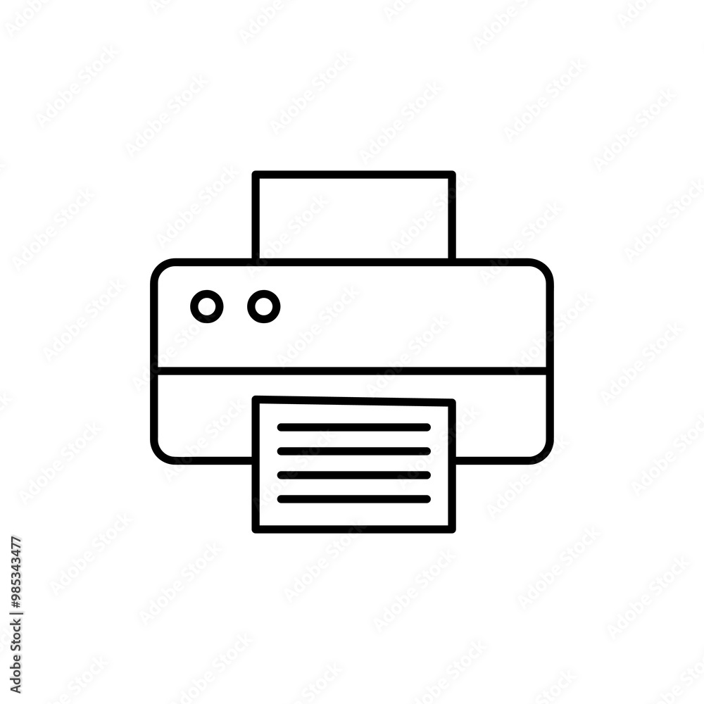 Printer line icon, vector flat black simple illustration for web and app..eps Printer line icon, vector flat black simple illustration for web and app..eps