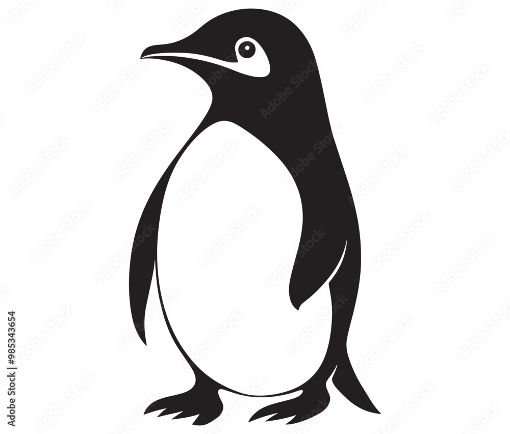 Obraz premium Cute penguin silhouette vector