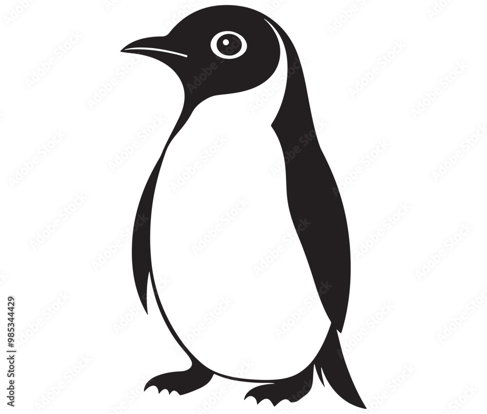 Obraz premium Cute penguin silhouette vector