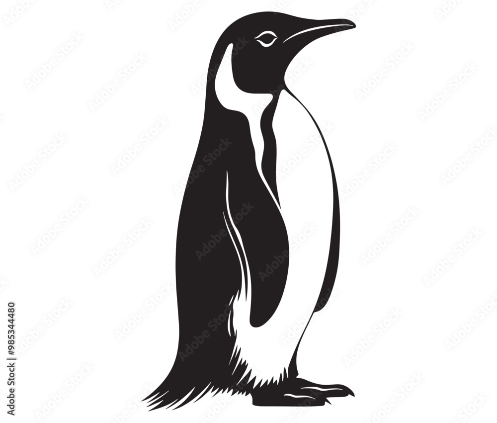 Obraz premium Cute penguin silhouette vector
