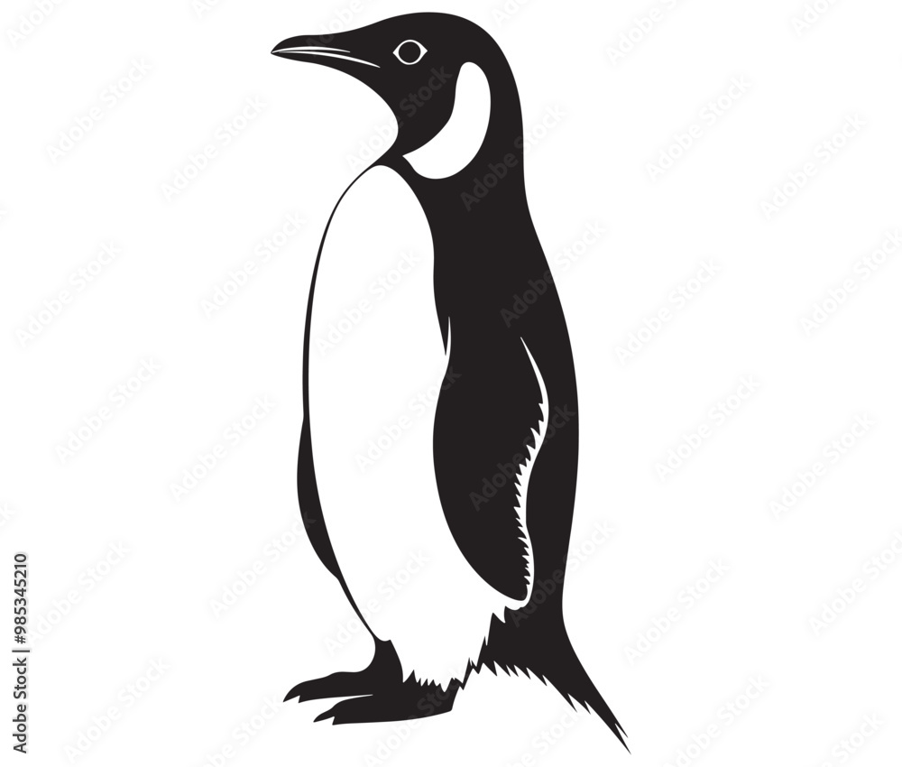 Fototapeta premium Cute penguin silhouette vector