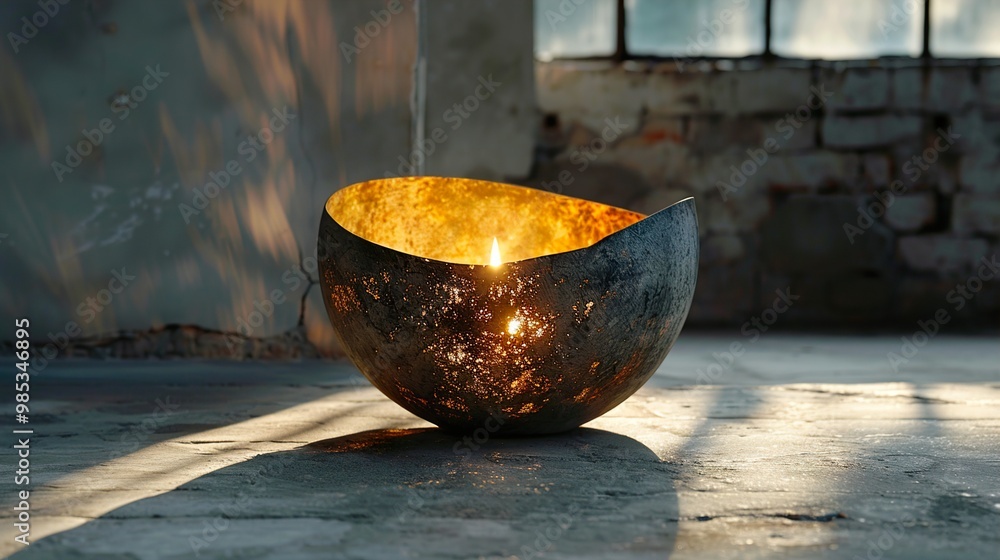 Glowing Metal Bowl: Modern Interior Design Glowing Metal Bowl: Modern Interior Design