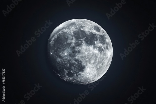 A detailed, close-up view of the moon's surface, showing craters, mountains, and other features.