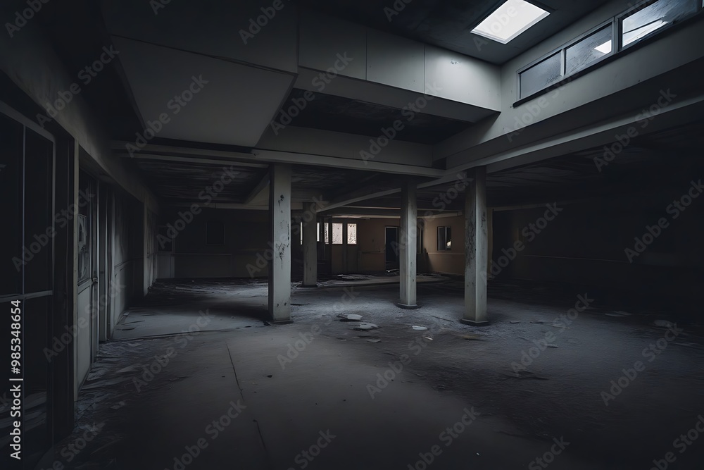 Dark Abandoned Interior of a Forgotten Building Dark Abandoned Interior of a Forgotten Building