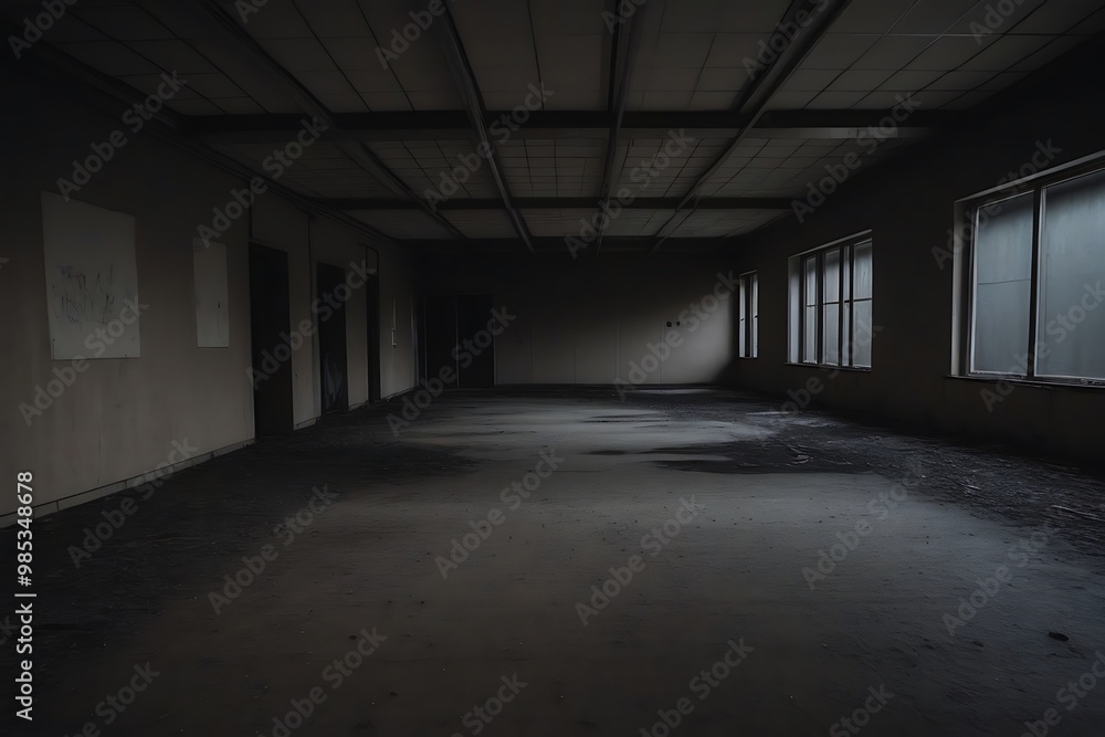 Abandoned Room with Dim Light and Shadows Abandoned Room with Dim Light and Shadows