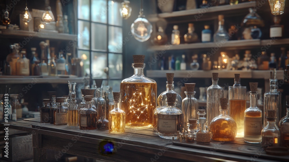 Potion Bottles with Lights. Potion Bottles with Lights.
