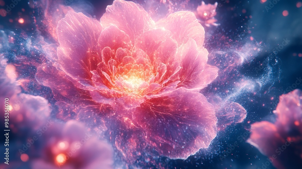 Glowing Flower Art. Glowing Flower Art.