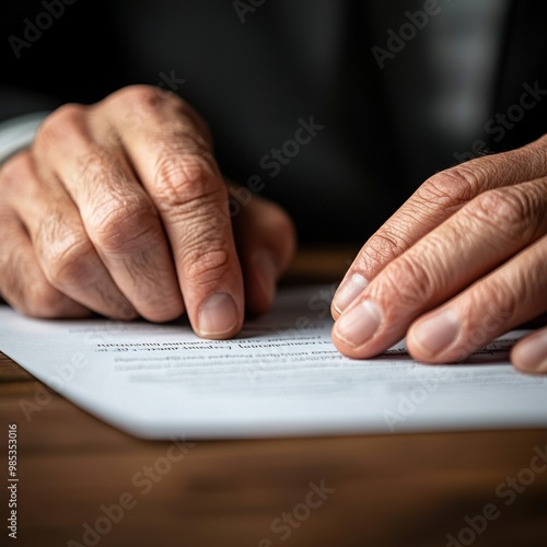Wallpaper Mural Close-up of hands reviewing an important document. Perfect for business, legal, or professional themes. Torontodigital.ca