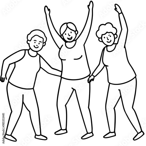 elderly-people-do-gymnastics-together