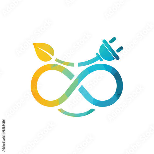 Eco-Friendly Energy Logo with Leaf and Plug Design