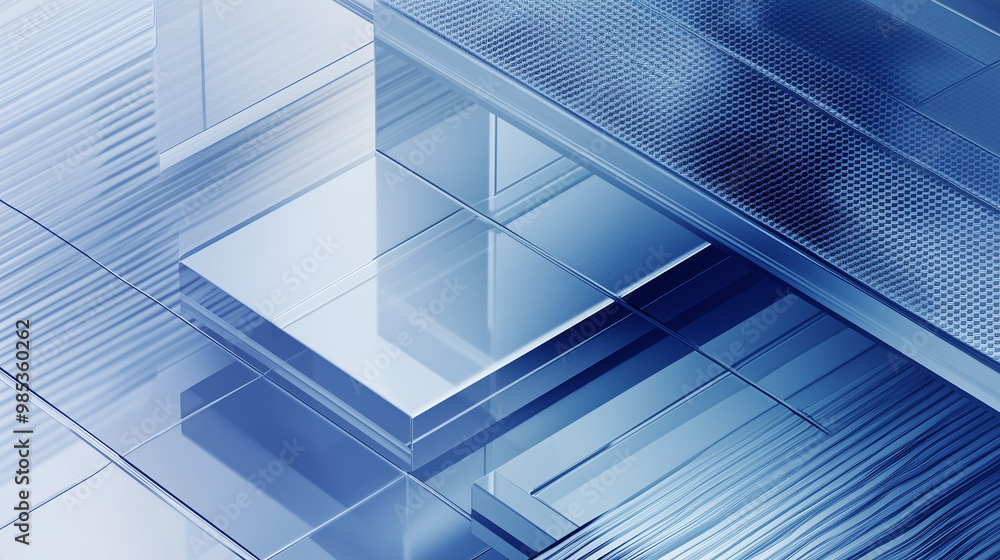 Obraz premium Futuristic Geometric Metallic 3D Isometric Structure