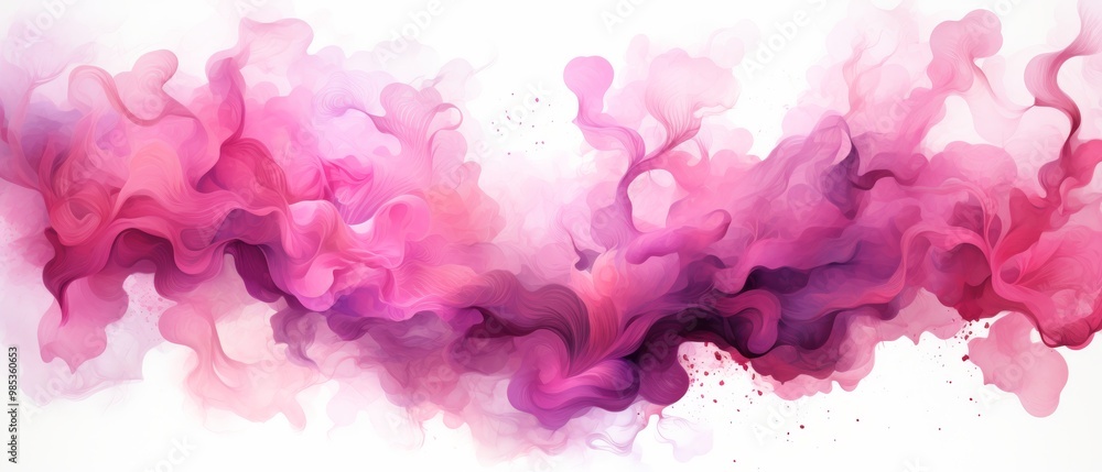 Fototapeta premium International Breast Cancer Day is illustrated in a soft watercolor style, symbolizing hope and resilience, while raising awareness and promoting support for those affected by the disease