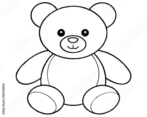 Baby teddy bear line art drawing, silhouette vector,teddy bear vector silhouette,teddy bear line art vector illustration