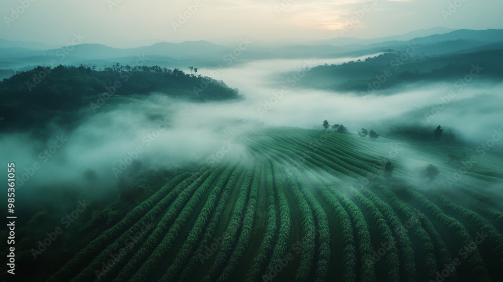 Misty Mountainside Farm. Misty Mountainside Farm.