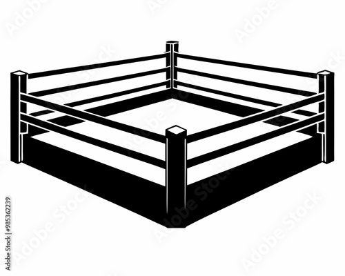 Boxing ring silhouette  vector,boxing silhouette