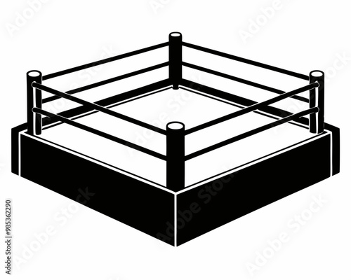 Boxing ring silhouette  vector,boxing silhouette