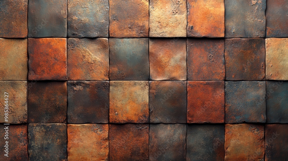 Rusty Brown Stone Tile Wall Texture Background Rusty Brown Stone Tile Wall Texture Background