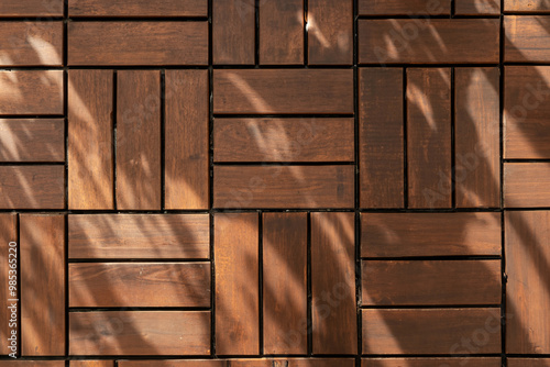 Outdoor Wooden Decking Surface - Natural Exterior Flooring Background for Design and Concept Use