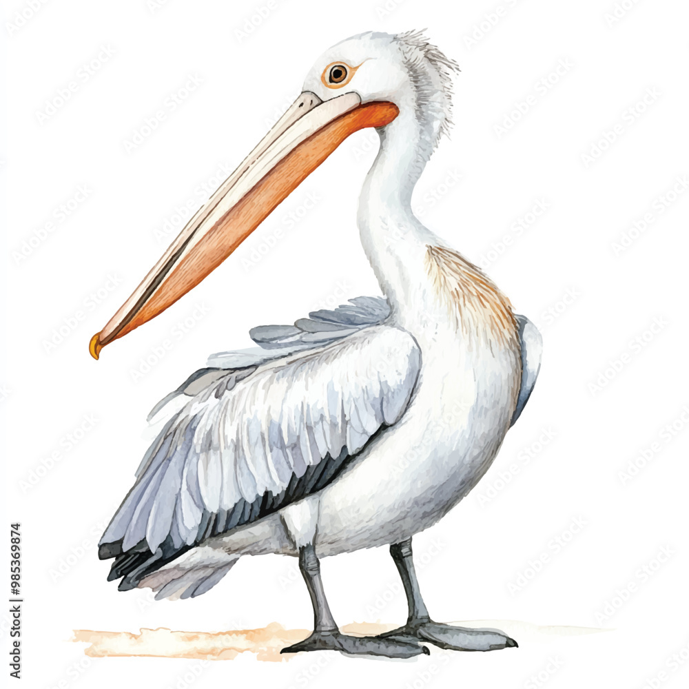 Pelican watercolor clipart illustration isolated Pelican watercolor clipart illustration isolated
