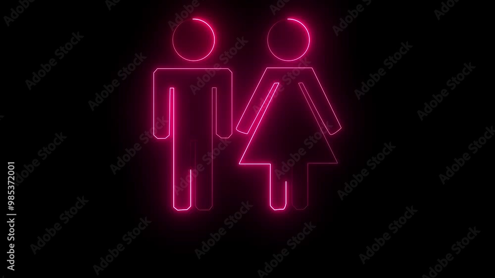 neon people animation icon man person contact sign symbol on black background Women and man icon. neon people animation icon man person contact sign symbol on black background Women and man icon.