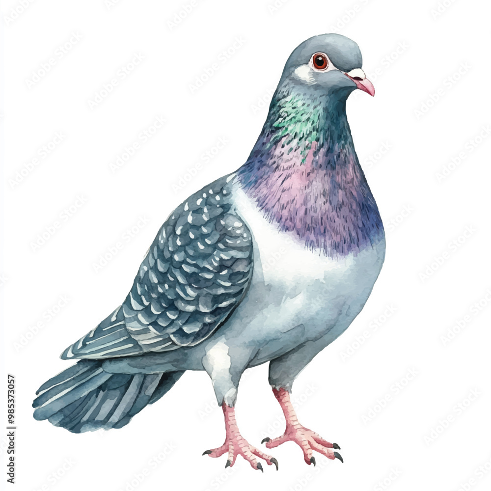Pigeon watercolor clipart illustration isolated Pigeon watercolor clipart illustration isolated