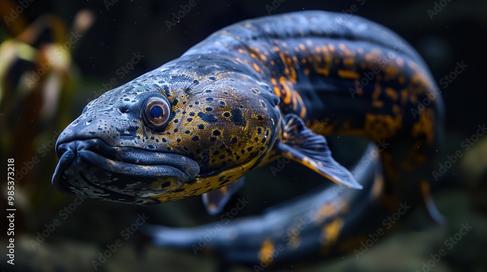Close-up of a Spotted Fish in an Aquarium Close-up of a Spotted Fish in an Aquarium