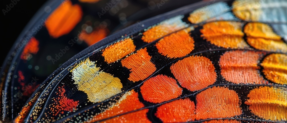 Close-Up of Colorful Butterfly Wing Patterns Close-Up of Colorful Butterfly Wing Patterns