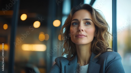 Wallpaper Mural Thoughtful Woman Looking Away  Casual Fashion  Blurred Background Torontodigital.ca