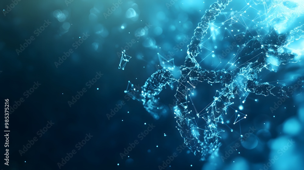 Abstract Blue Network with Connected Dots and Lines Abstract Blue Network with Connected Dots and Lines