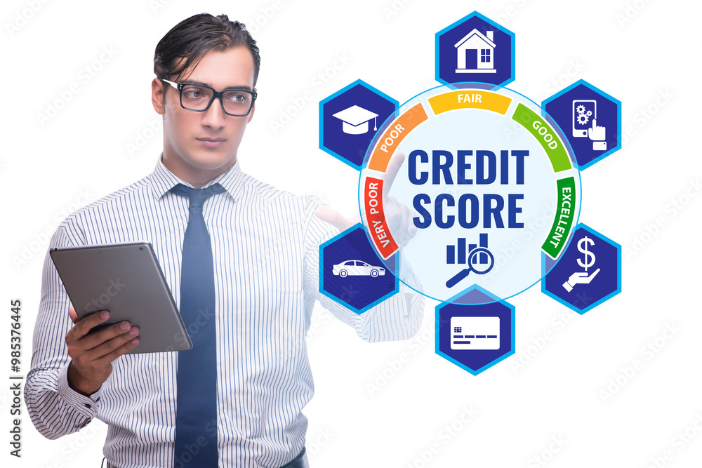 Businessman in credit score concept Businessman in credit score concept