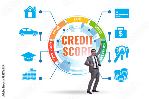 Credit score concept with businessman