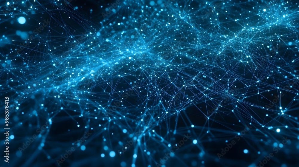 Abstract Network of Blue Lines and Glowing Dots Abstract Network of Blue Lines and Glowing Dots