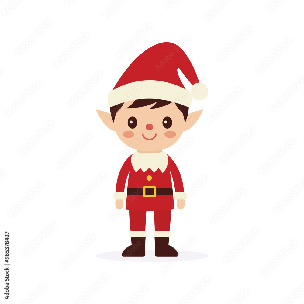 Elf with a Christmas Sant Claus dress illustration Elf with a Christmas Sant Claus dress illustration