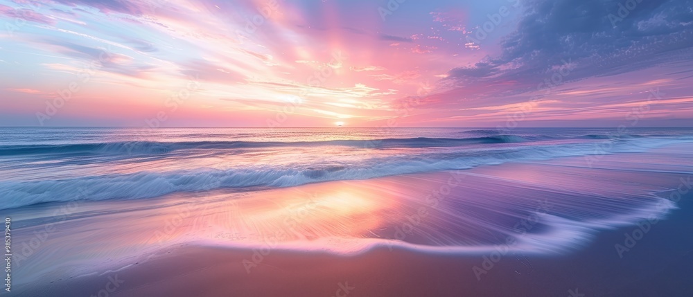 Serene Sunrise Over Tranquil Ocean Waves Serene Sunrise Over Tranquil Ocean Waves