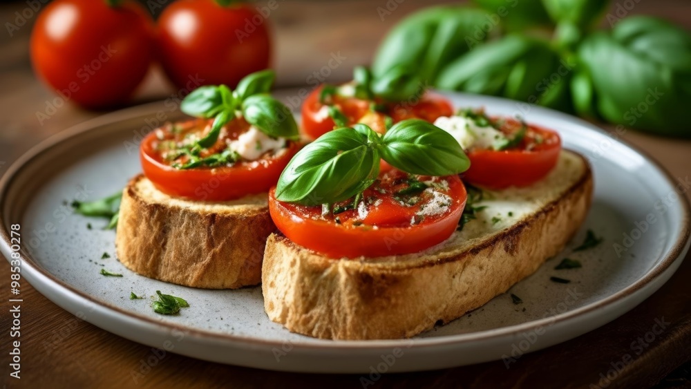 Freshly made bruschetta ready to be savored Freshly made bruschetta ready to be savored